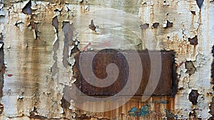 Rusted metal with chipped paint photo