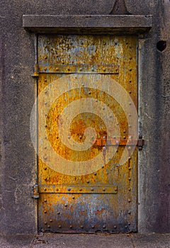 Rusted Metal Door at Fort Stevens Military Bunker