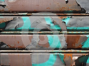 Rusted metal rolling shutter texture background