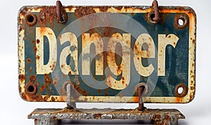 Rusted Metal Sign: Danger.