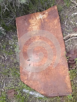 Rusted metal sheet nature