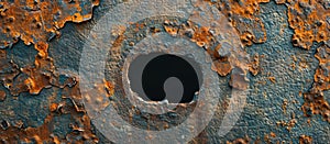 Rusted Metal Surface With Hole