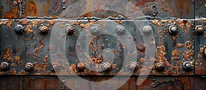 Rusted Metal Surface With Rivets
