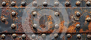 Rusted Metal Surface With Rivets