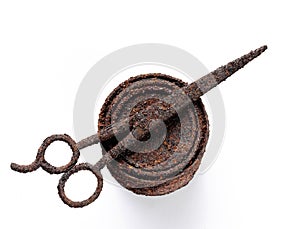 Rusted Objects on white background