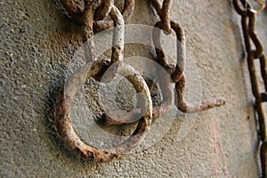 Rusted old chains