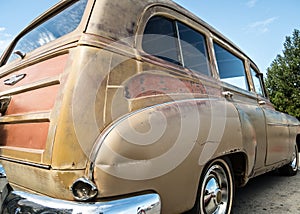 Rusted old Chevy wagon