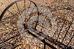 Rusted old hay rake