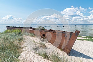 Rusted ORP Wicher English: Whirlwind wreck on Hel peninsula photo