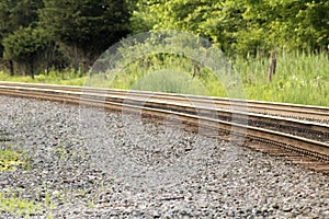 Rusted railroad track