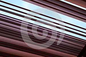 Rusted steel shutters. Corten steel. Architectural detail. Abstract image