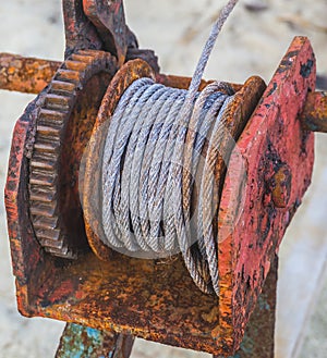 Rusted steel wire rope