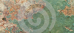 rusted surface of the iron table