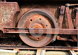 Rusted Train Wheel from Abandoned Coal Car