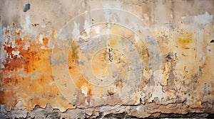 Rusted Wall With Yellow and Orange Paint