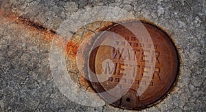 Rusted Water Meter Cover Texture