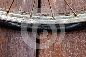 Rusted wheel bicycle flat tire