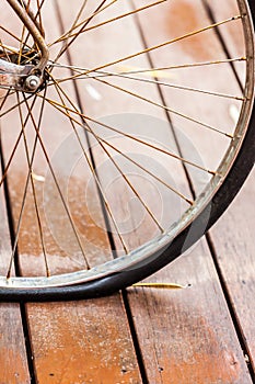 Rusted wheel bicycle flat tire