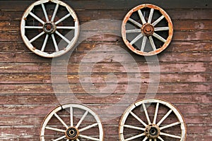 Rusted wheel in Latvia in Sabile town.