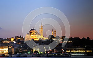 Rustem pasha mosque at night,Istanbul,Turkey.