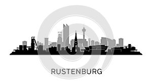 Rustenburg Skyline Black Silhouette Vector