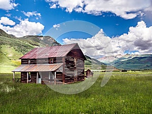 Rustic abandoned homestead house in Crested Butte,  Colorado