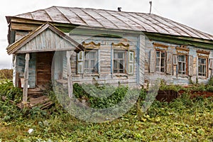 Rustic abandoned old collapsing house