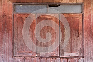 Rustic Aged wooden three windows