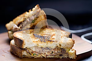 rustic american steak sandwich