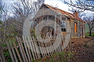 Rustic Australia -Inglewood derelict timber house on route to Mildura Victoria