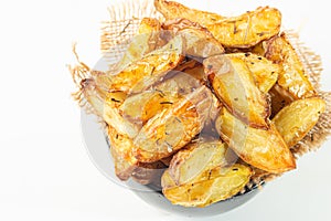 rustic baked (Batata Rústica) potato, with aromatic herbs,