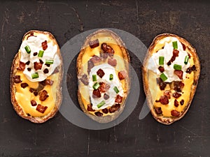 Rustic baked potato skin