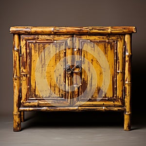 Rustic Bamboo Cabinet With Vintage Charm