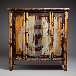 Rustic Bamboo Cabinet With Vintage Charm