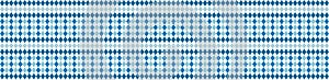 Rustic banner for Oktoberfest. Traditional white and blue rhombus pattern. Vector banner.