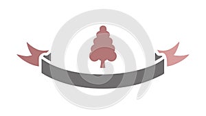 Rustic Banner with Pine Tree Silhouette, vector design Generative AI