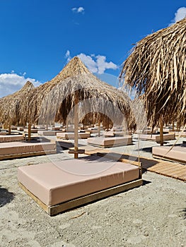 Rustic Beach umbrella on Navodari Beach, Romania