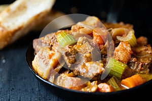 Rustic beef lamb stew comfort food photo