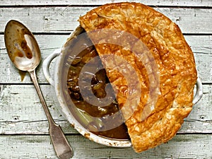 Rustic beef steak potpie