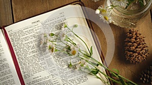 Rurale la Bibbia sul di legno fiori 
