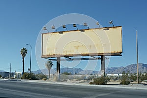 Blank Billboard in Desert Landscape