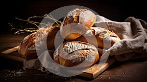 Rustic bread loaves