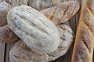 Rustic Bread Loaves and Baguettes