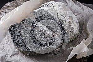 Rustic bread and slices inusual black color