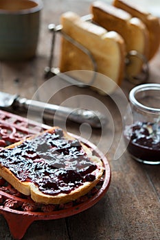 Rustic breakfast with rusks