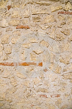 Rustic brick and stone texture beige