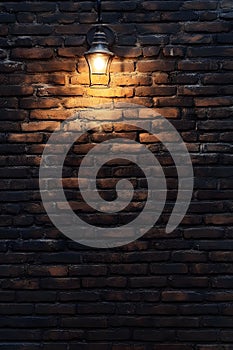 Rustic Brick Wall with Light Perfect as a Backdrop or Background