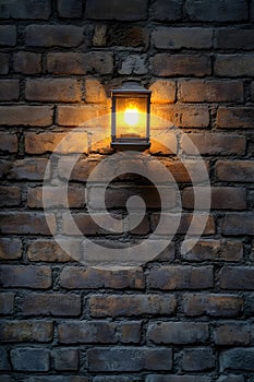 Rustic Brick Wall with Light Perfect as a Backdrop or Background