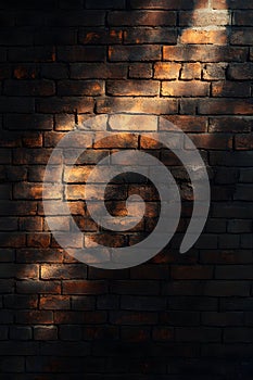 Rustic Brick Wall with Light Perfect as a Backdrop or Background