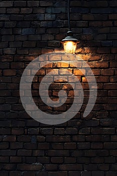 Rustic Brick Wall with Light Perfect as a Backdrop or Background